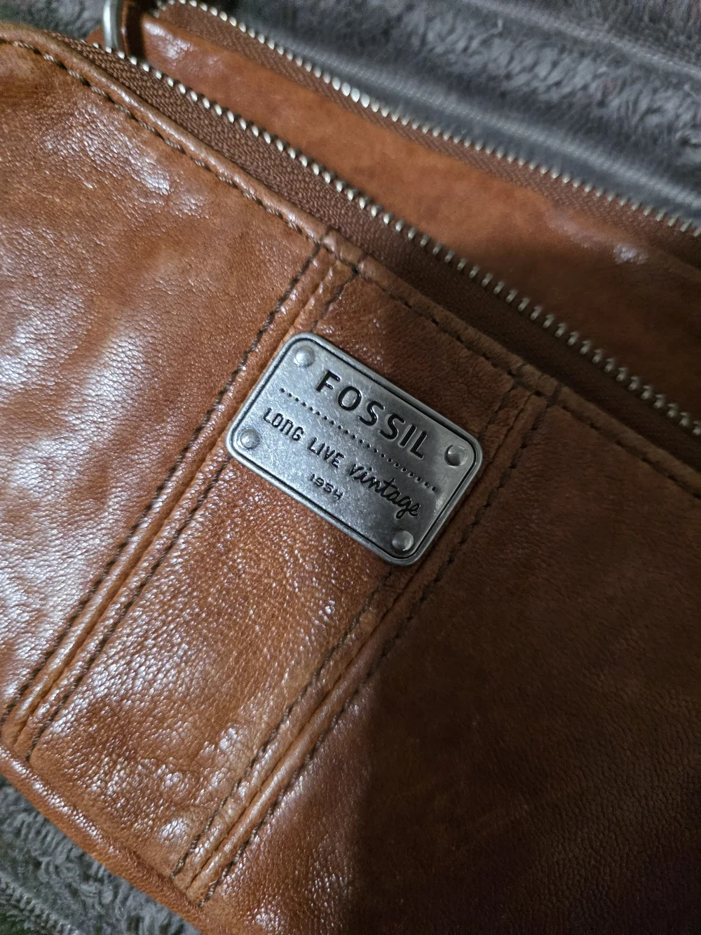 Fossil Brown Leather Crossbody Bag